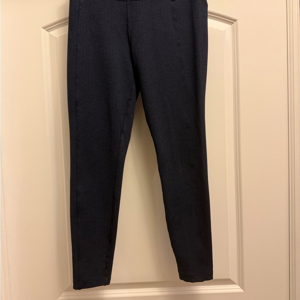 Athleta Delancey Herringbone Tight Womens Small Blue Stretch High Rise Travel